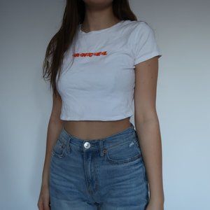 A white crop top